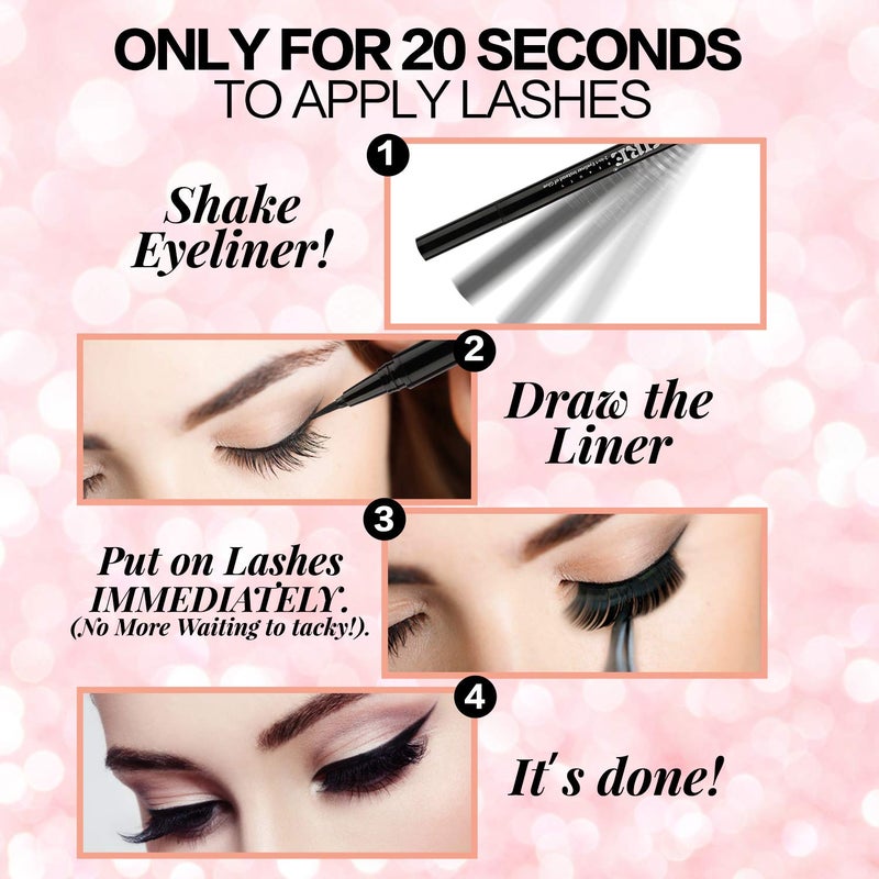 JIMIRE 2-in-1 Eyeliner Instead of Glue, Magic Eyeliner | Extra Strong Hold for False Eyelashes | No Magnet & No Glue Needed | Only for 20â€™s to Apply Lashes - Image 5